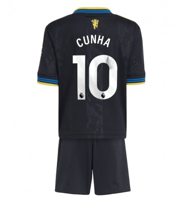 Manchester United Matheus Cunha #10 Tredjetrøje Børn 2025-26 Kortærmet (+ Korte bukser)